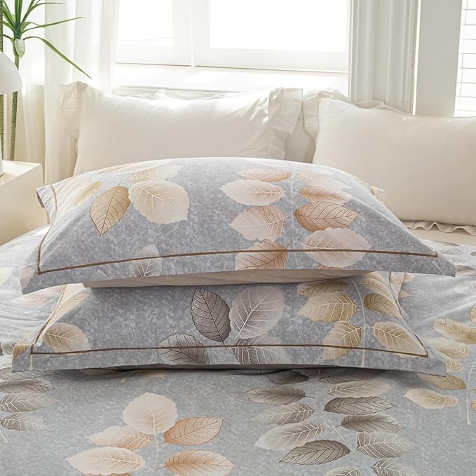 OAITE Duvet Cover Set Queen Size Floral Pattern 500 Thread Count Ultra Soft - Image 6