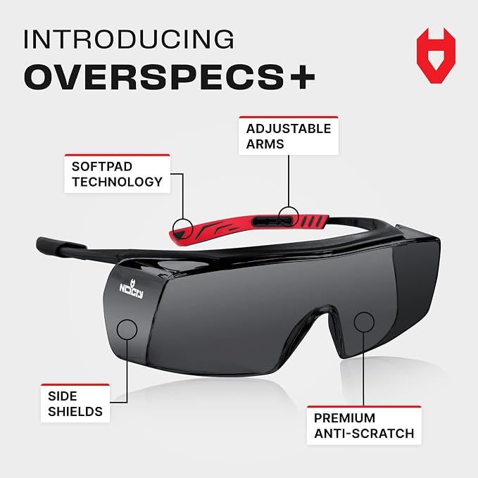 NoCry Tinted Safety Glasses Over Eyeglasses - Image 2