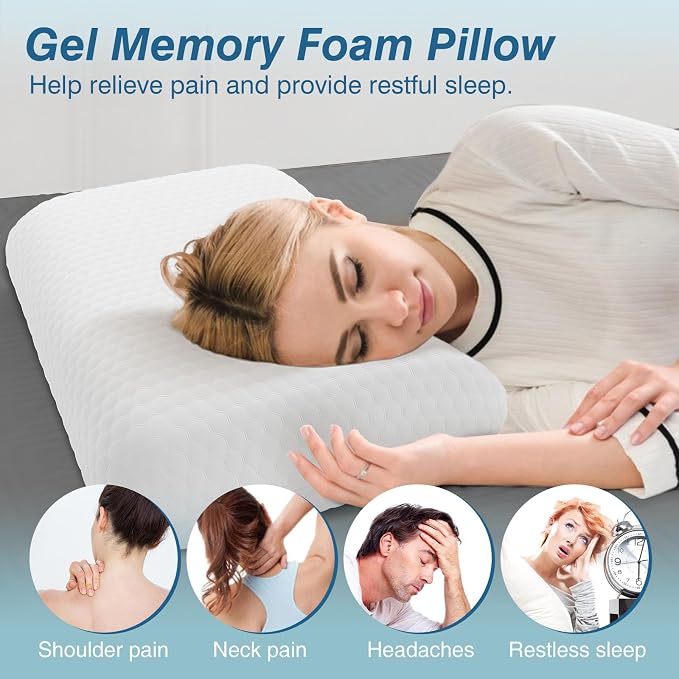 DUMOS Memory Foam Pillows for Sleeping 2 Pack, Bed Pillows for Adults - Image 3