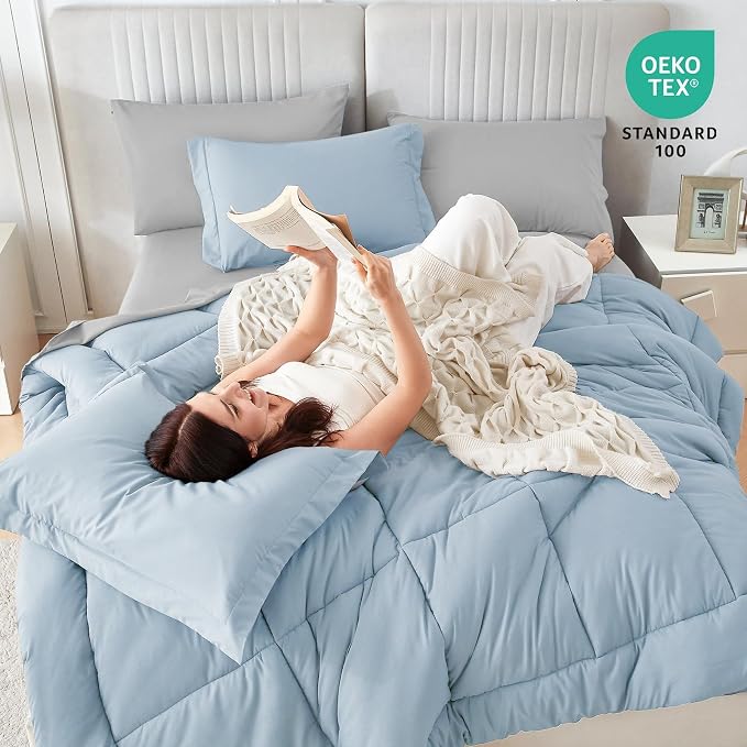 Sasttie Queen Comforter Set, 7 Pieces Bed in a Bag Queen, Complete Bedding Set - Image 5