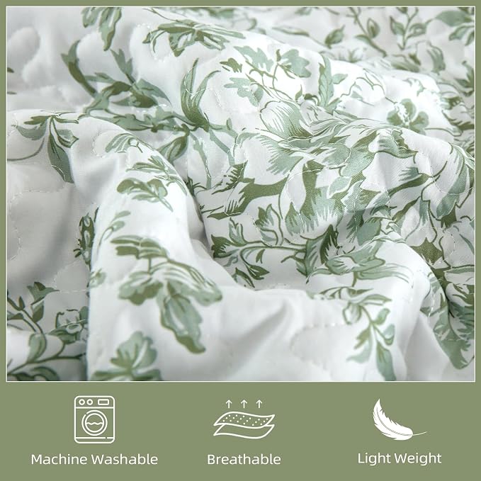 WONGS BEDDING California King Quilt Sets, Sage Green Quilt Bedding Set - Image 5