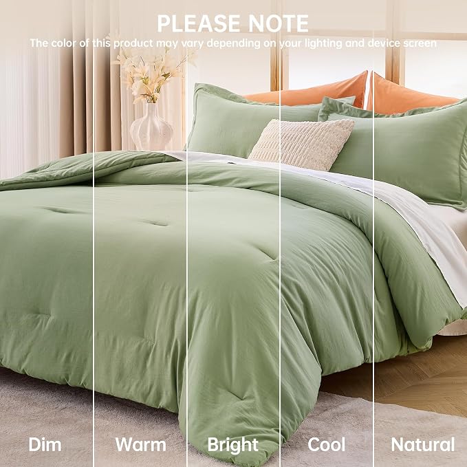 MUXHOMO Green Oversized King Comforter Sets, All Season Ultra Soft Down - Image 9
