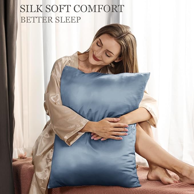 Adubor Silk Pillowcase for Hair and Skin 23 Momme Mulberry Silk Pillow Covers - Image 2