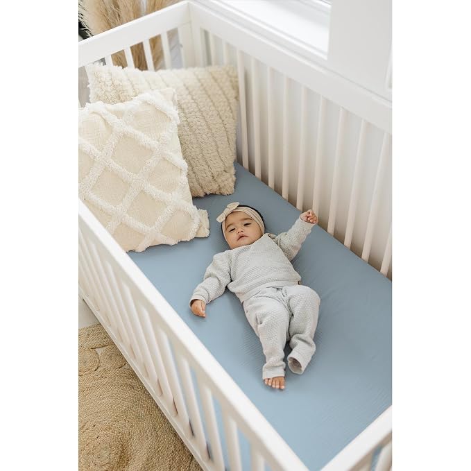 Konssy Muslin Crib Sheets 2 PCS, 100% Cotton Baby Crib Sheets - Image 3