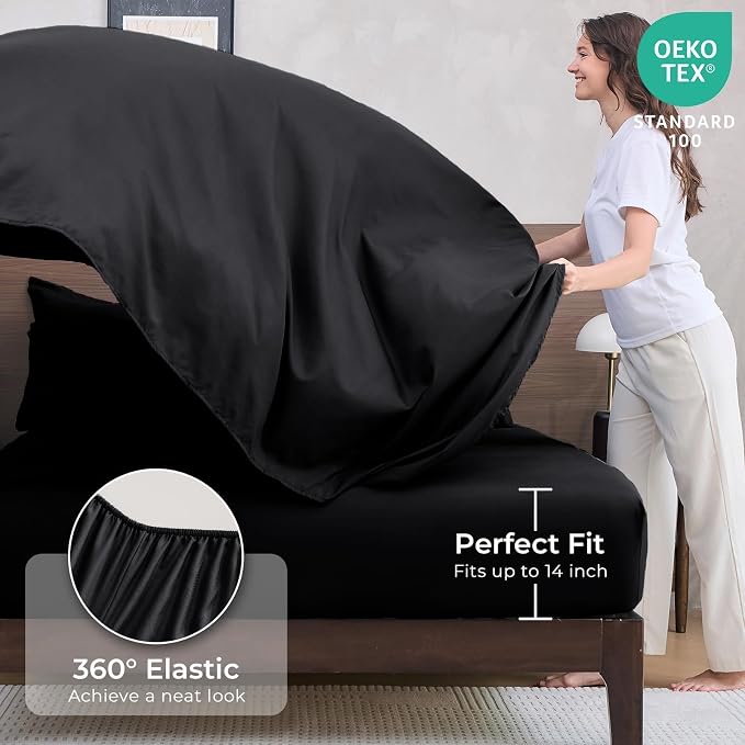 HEVUMYI Black Twin-XL Comforter Set - Image 5
