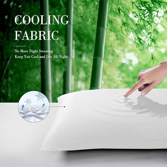 WishSmile Cooling King Pillowcases Set of 2 Breathable Cool Silky Soft Rayon - Image 4