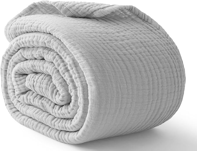 100% Cotton Muslin Blanket King 108" x 90", Breathable and Lightweight Cotton by Kozyhvn