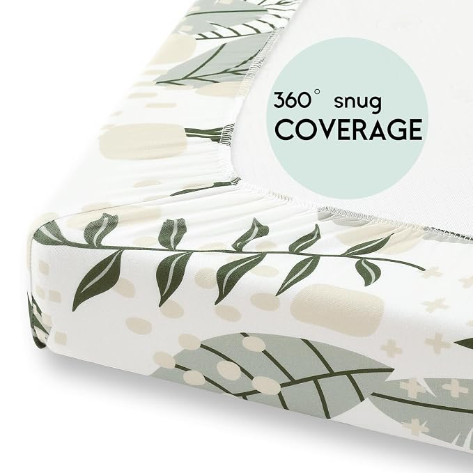 Yoofoss Pack and Play Sheets Fitted, Mini Crib Sheets 2-Pack - Image 6