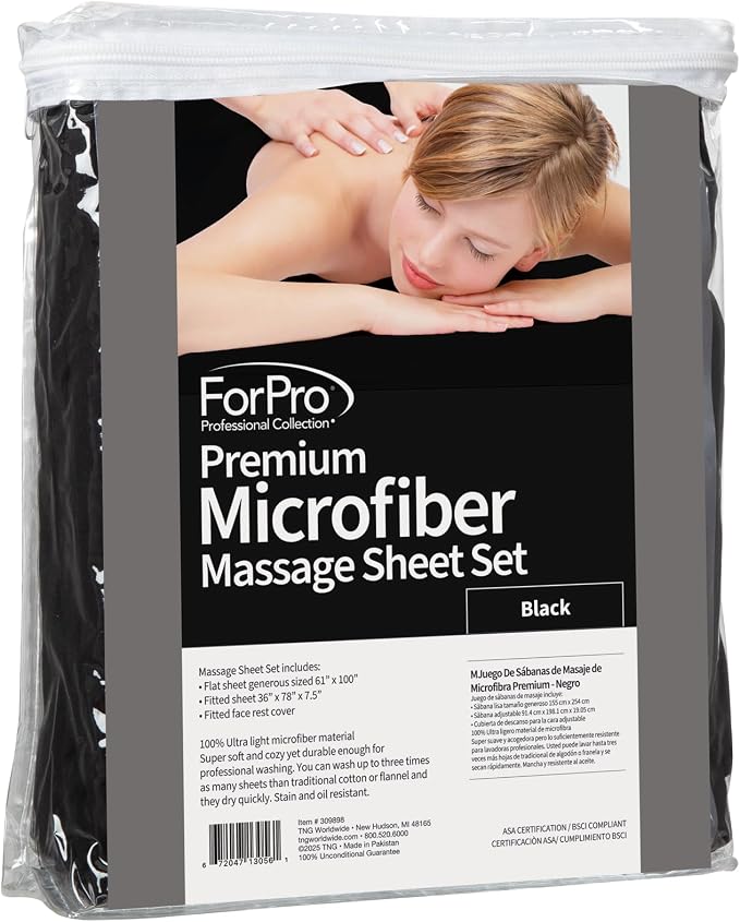 ForPro Professional Collection Premium Microfiber 3-Piece Massage Sheet Set - Image 3