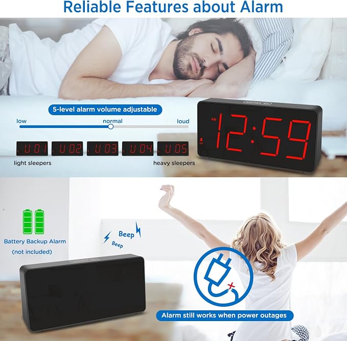 Peakeep Digital Clock, Alarm Clock - Image 4