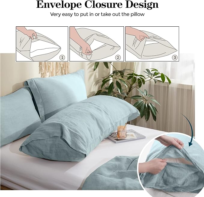 Simple&Opulence Body Pillow Cover 20" x 54", 100% Pure Linen, Ultra Soft and - Image 2