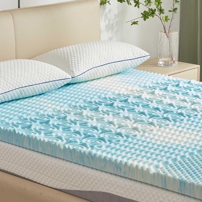 SINWEEK 1.5 Inch Mattress Topper 5-Zone Memory Foam Mattress Topper Pressure by SINWEEK