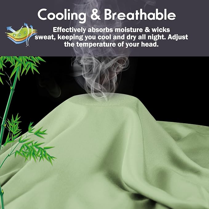 Pillowcases Queen Size 2 Pack, Cooling Viscose from Bamboo Pillow Cases - Image 3