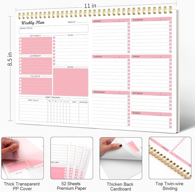 Weekly Planner Notepad Undated Weekly Goals Schedule Planner To Do List - Image 5