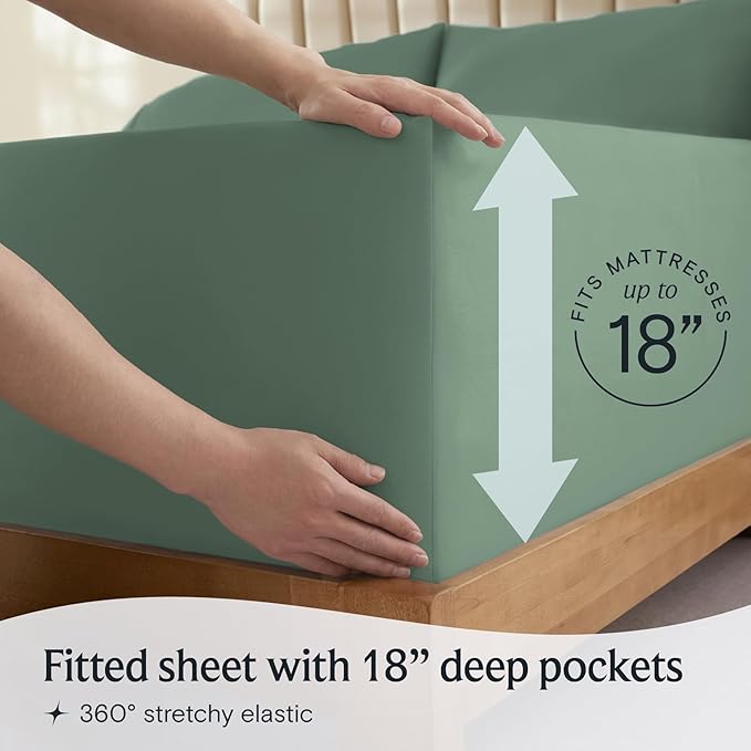 LuxClub 4 PC Queen Sheet Set, Breathable Luxury Bed Sheets, Deep Pockets 18" - Image 5