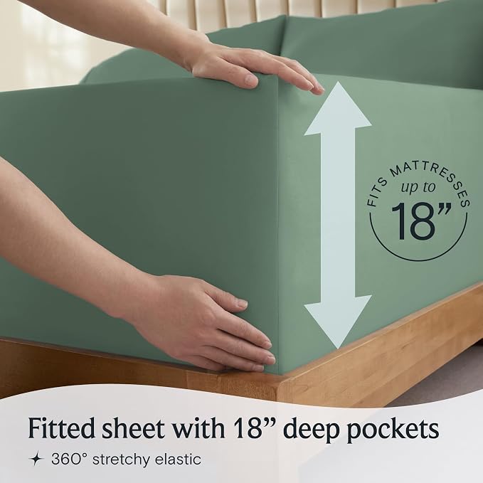 LuxClub 4 PC King Sheet Set, Breathable Luxury Bed Sheets, Deep Pockets 18" - Image 5