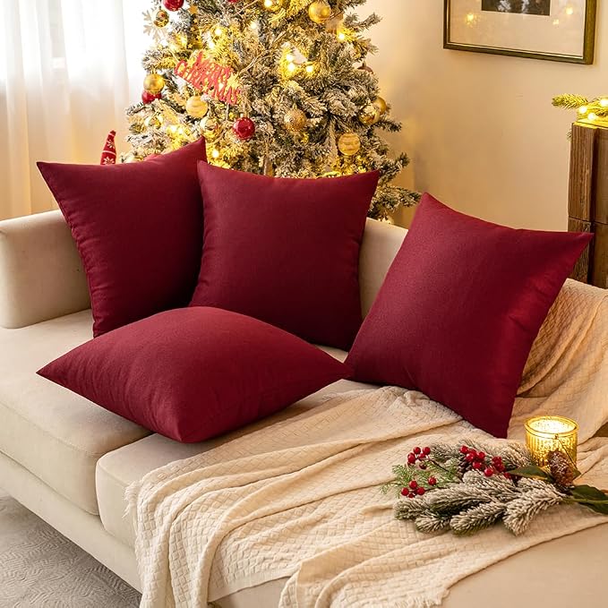 MIULEE Pack of 2 Decorative Outdoor Solid Waterproof Throw Pillow Covers Faux - Image 7