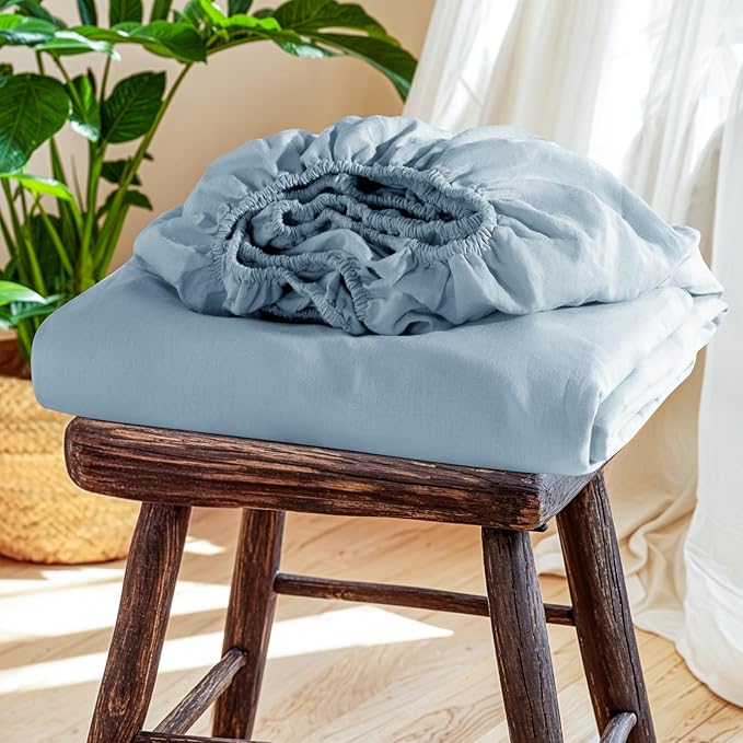 SONORO KATE 100% French Linen Fitted Sheet by SONOROKATE