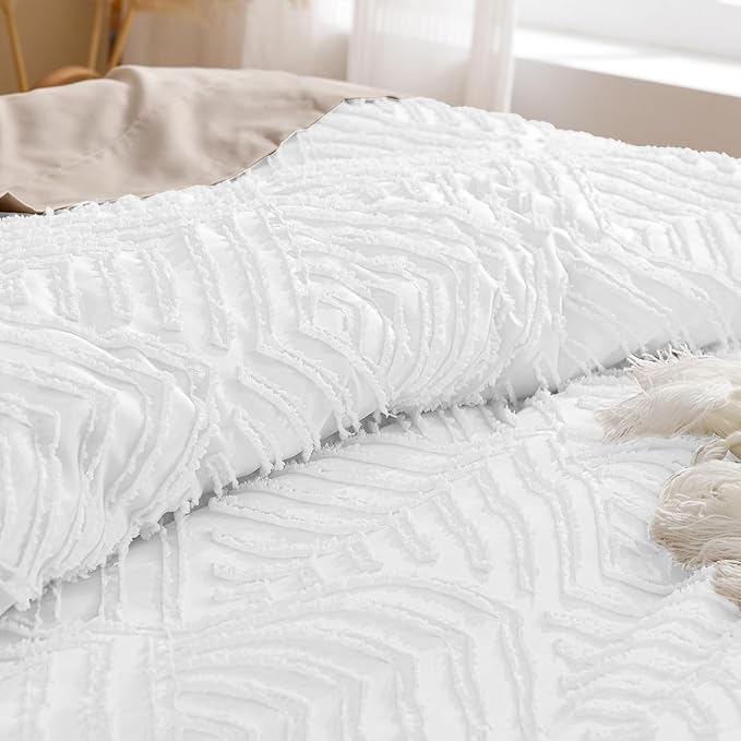 Andency White Comforter King Size, 3 Pieces Boho Bedding Set & Collections - Image 5