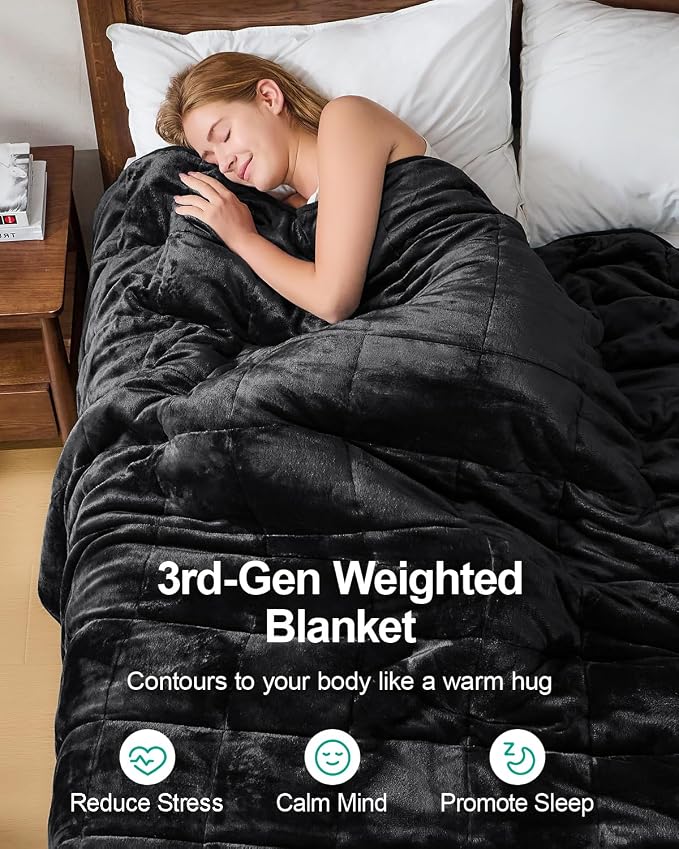 Super Fuzzy Soft Sherpa Fleece Weighted Blanket, 20 lbs Dual Sided Fluffy Heavy - Image 2