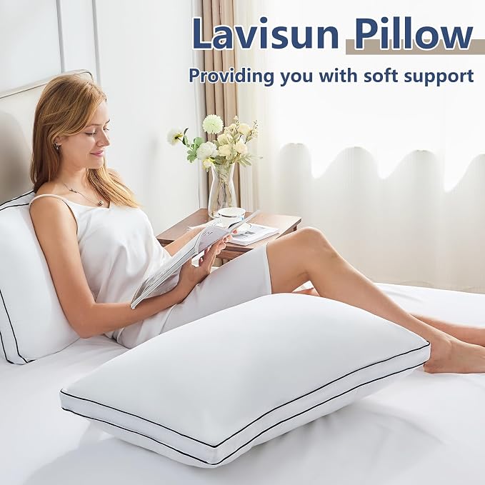 CozyLux Pillows Standard Size Set of 4, Soft Supportive 3D Down Alternative Bed - Image 9