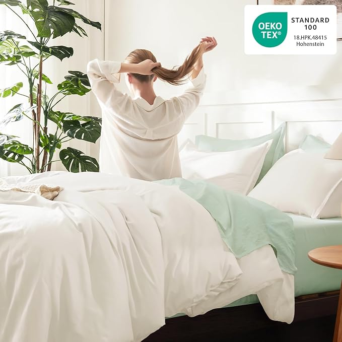 Litanika Oversized King Comforters Ivory Super King Size, 3 Pieces Lightweight - Image 4