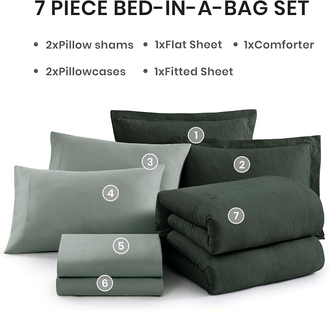 Monbix Super King Comforter Set, Deep Forest Cationic Dyeing Bedding Set - Image 7