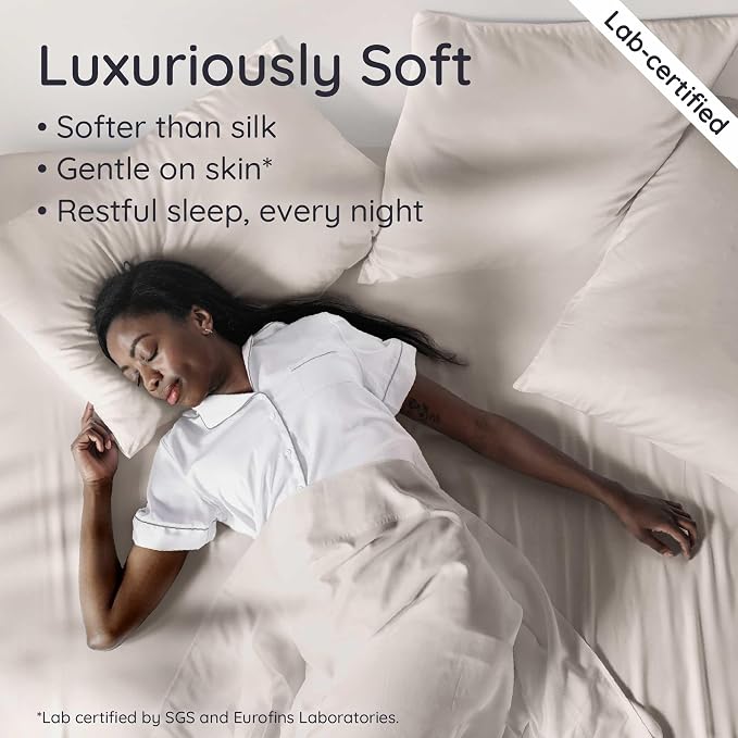 Bambaw 100% Viscose Derived from Bamboo Fitted Sheet Queen Size, Cooling Fitted - Image 4