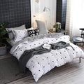 Omelas Kids Heart Love Queen Duvet Cover Set Black and White Teens Girls Lovely by Nayoroom