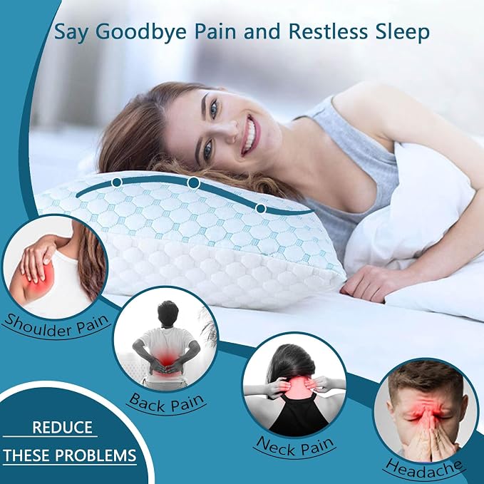 Cooling Pillows for Sleeping, Shredded Memory Foam Cooling Pillow for Hot - Image 7