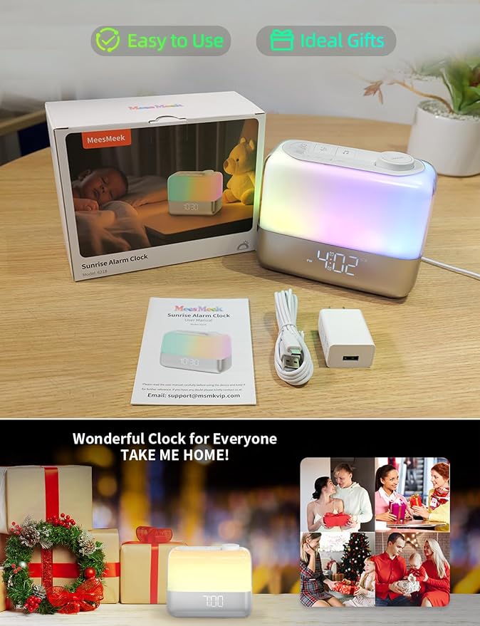 Sunrise Digital Alarm Clock for Bedroom: Wake-up Light, RGB Ambient Night Light - Image 7