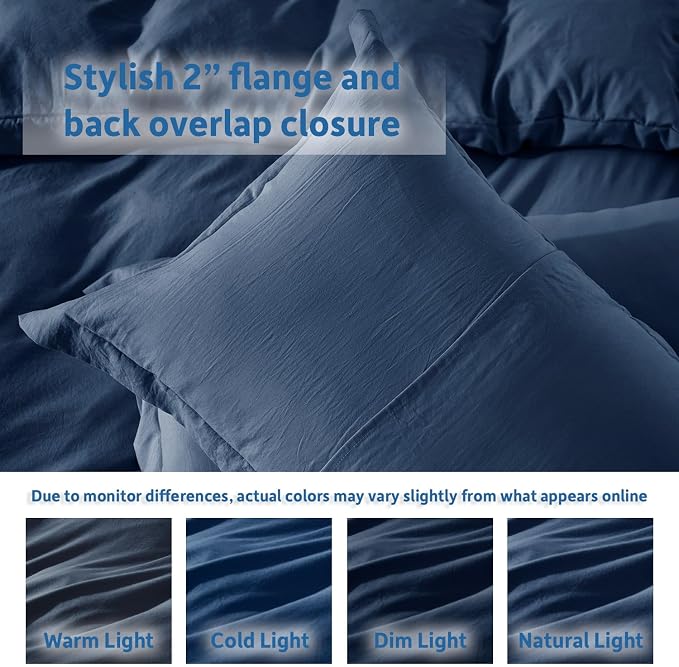 Nestl Navy Blue Duvet Cover Queen Size - Image 8