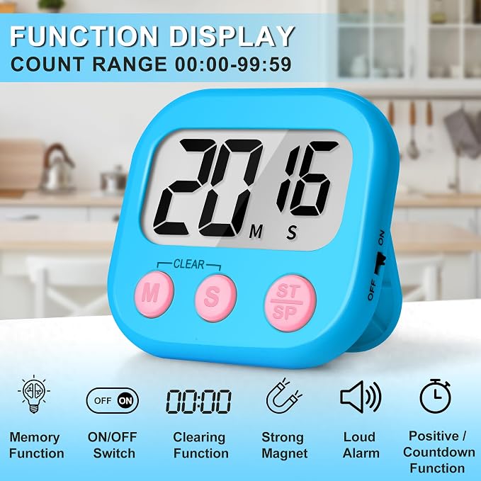 ZILLEEN Classroom Timer for Kids Teachers 12 Pack Digital Timers - Image 4