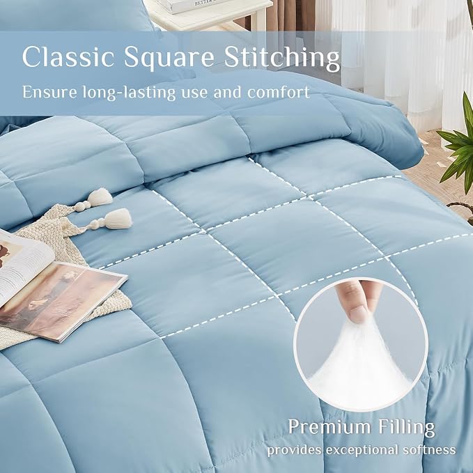 JOLLYVOGUE Twin Comforter Set, Ultra-Soft Bed in a Bag Twin Size 5 Pieces - Image 3