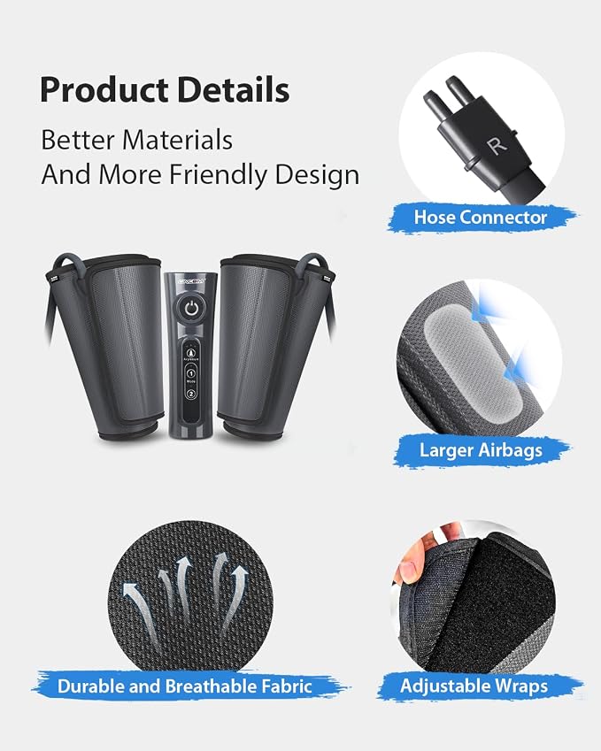 CINCOM Leg Massager for Circulation and Pain Relief, Air Compression Calf - Image 7