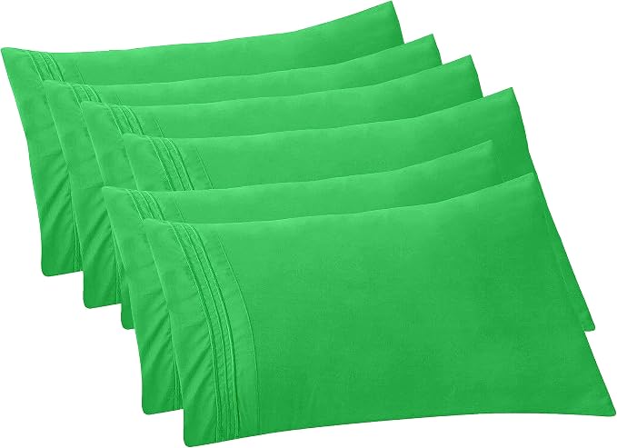 Elegant Comfort 6-Pack Solid Pillowcases 1500 Premium Hotel Quality Microfiber by ELEGANTCOMFORT