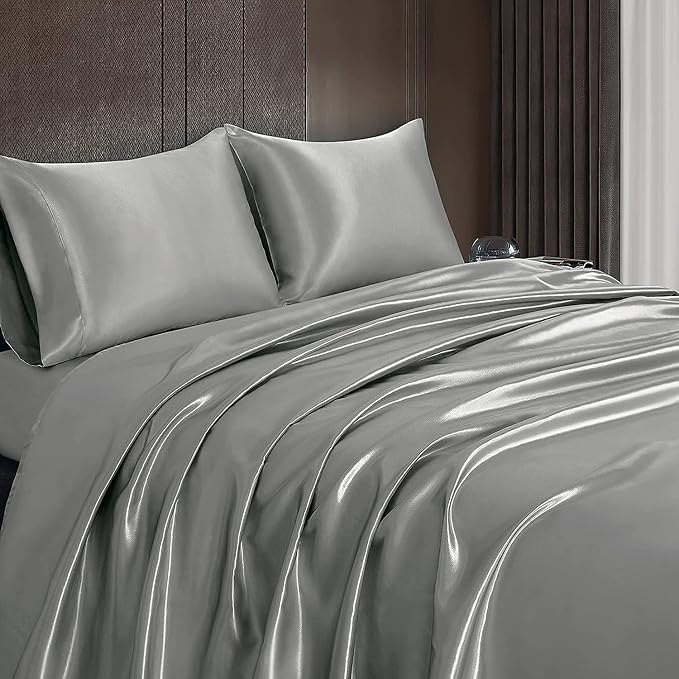 Homiest Light Grey Satin Flat Sheet - Image 6