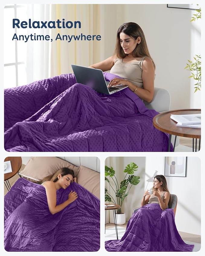 Kivik 20 lbs Weighted Blanket for Adults, Minky Dot Cooling Heavy Blankets Throw - Image 6
