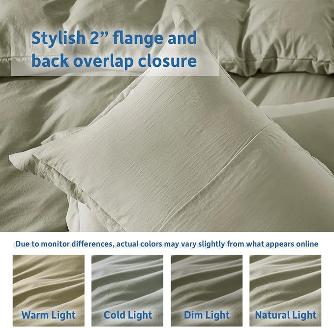 Nestl Light Sage California King Duvet Cover Sets - Image 8
