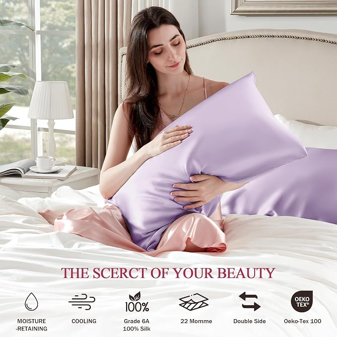 100% Silk Pillow Cases Queen Size Mulberry Silk Pillowcase - Image 6