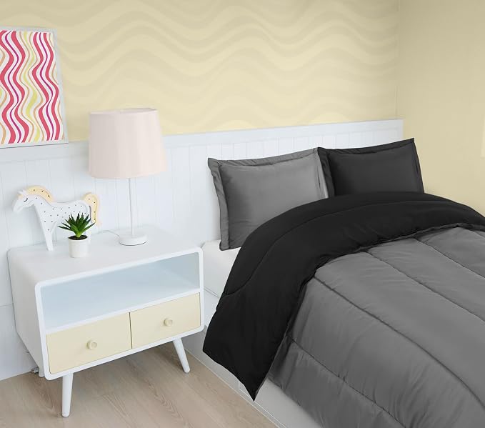 Utopia Bedding Black/Grey Kids Comforter Set - Image 5