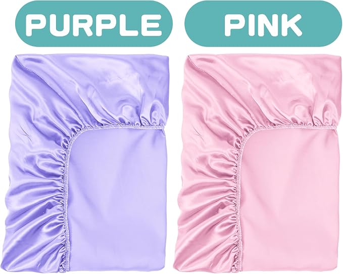 GUNTAIL 2 Pack Satin Soft Crib Sheet - Image 4