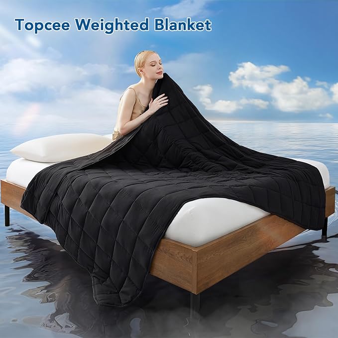 Topcee Weighted Blanket for Adults Queen Size Soft Cooling Heavy Blanket - Image 2