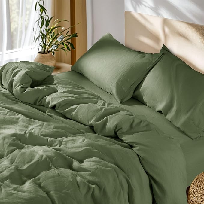 SONORO KATE 100% French Linen Duvet Cover King Size, Soft Breathable by SONOROKATE