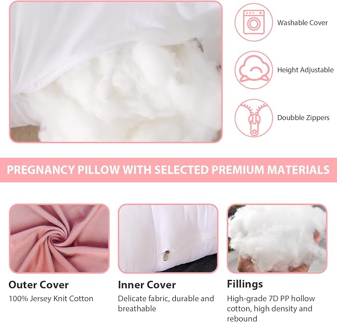 Victostar Pregnancy Pillow, 57 inches U Shaped Maternity Pillow - Image 8