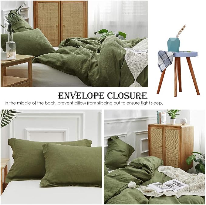 Simple&Opulence 100% Linen Duvet Cover Set 3pcs Basic Style Natural French - Image 4