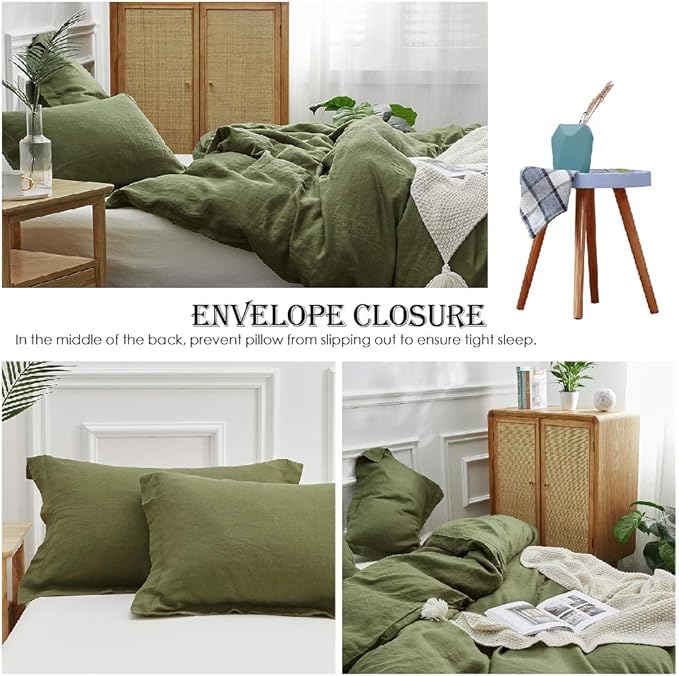 Simple&Opulence 100% Linen Duvet Cover Set 3pcs Basic Style Natural French - Image 4