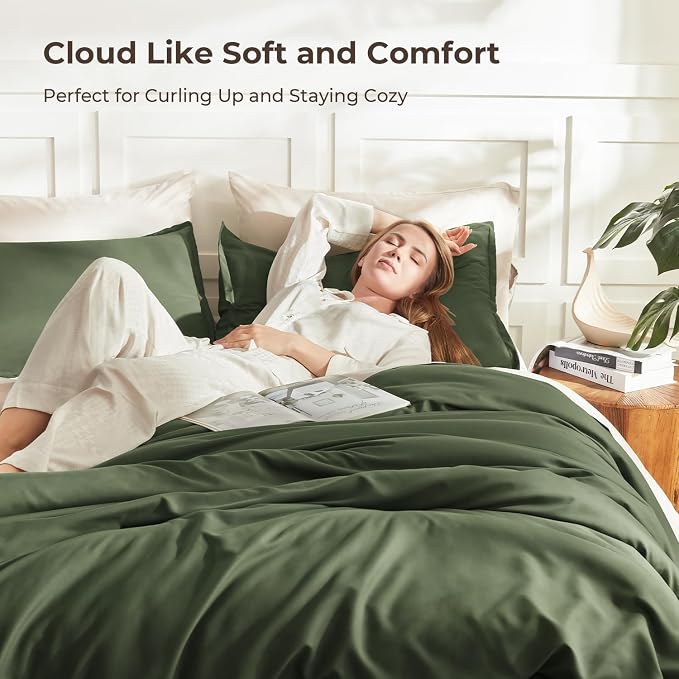 Litanika Twin XL Comforter Set Dark Olive Green, 2 Pieces Extra Long Dorm - Image 2