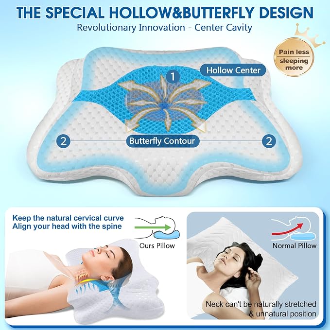 CHxxy Memory Foam Pillows, Cervical Pillow - Image 3