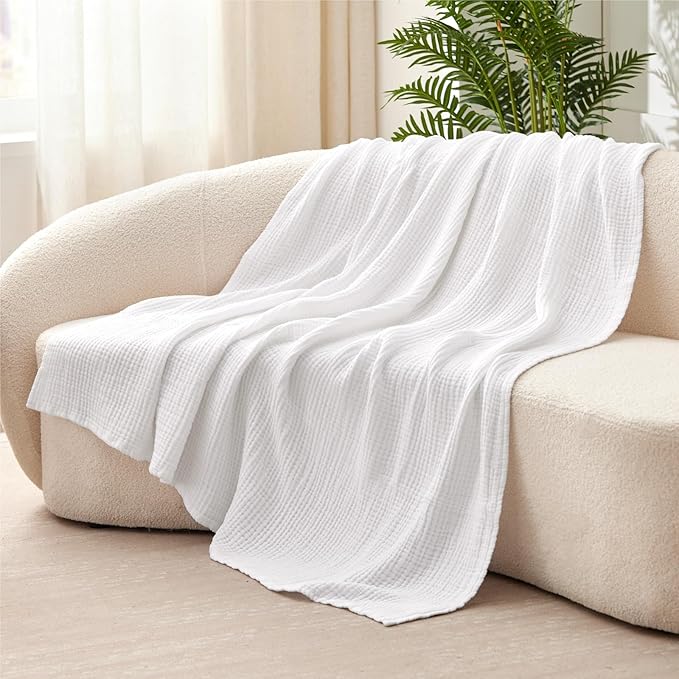 100% Cotton Muslin Blanket 40" x 40", Breathable and Lightweight Cotton Throw - Image 6